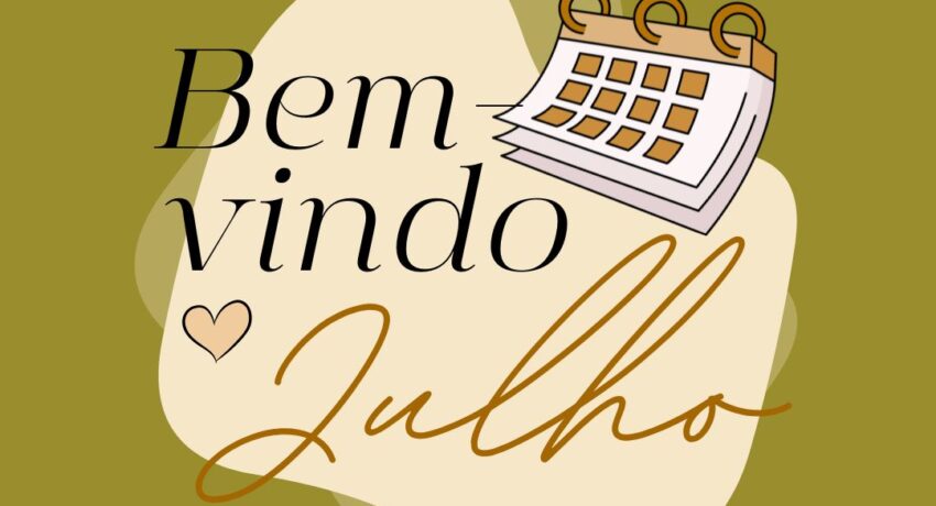 Story Bem vindo Julho Abstrato Dourado